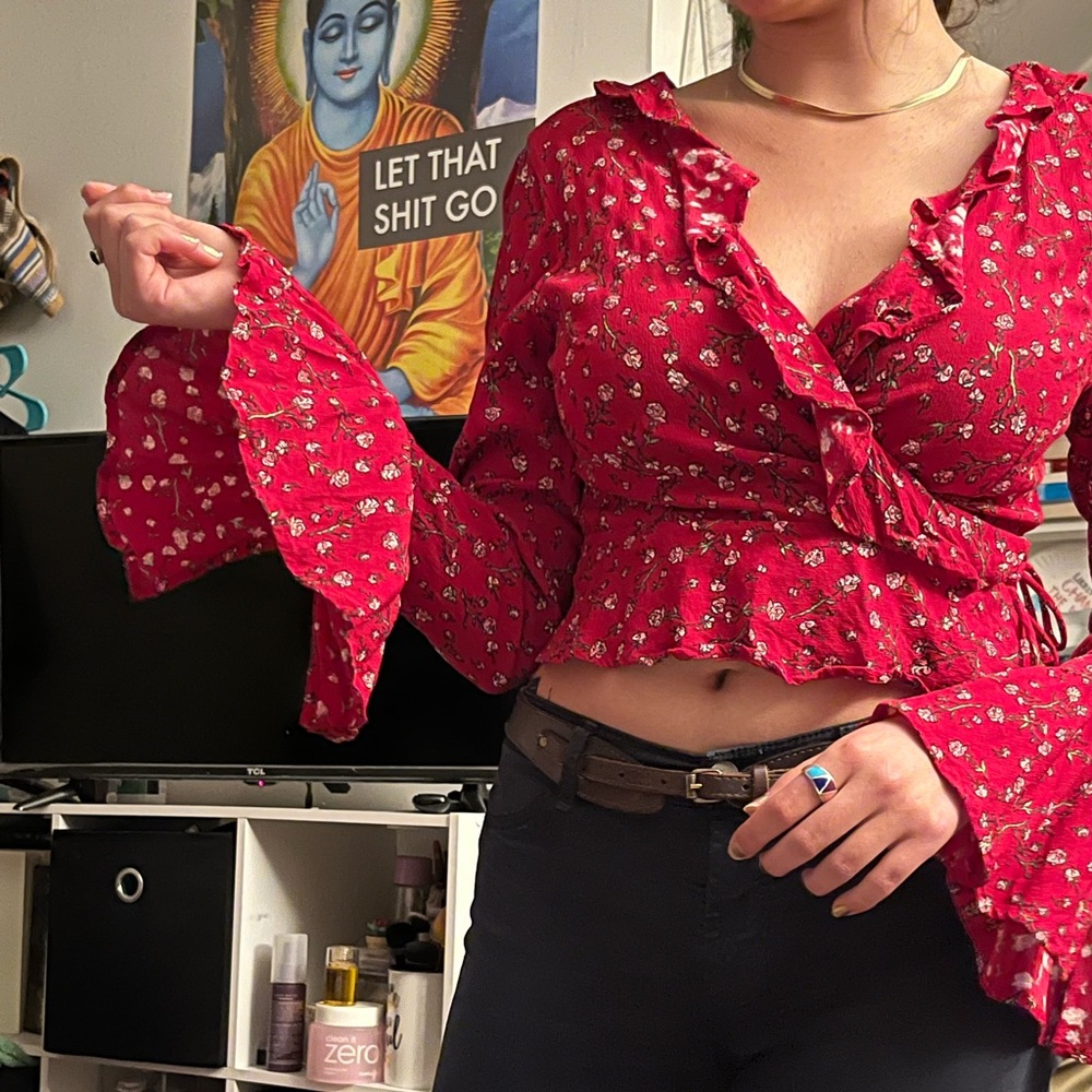 Gorgeous Cleobella Wrap Around Red Top